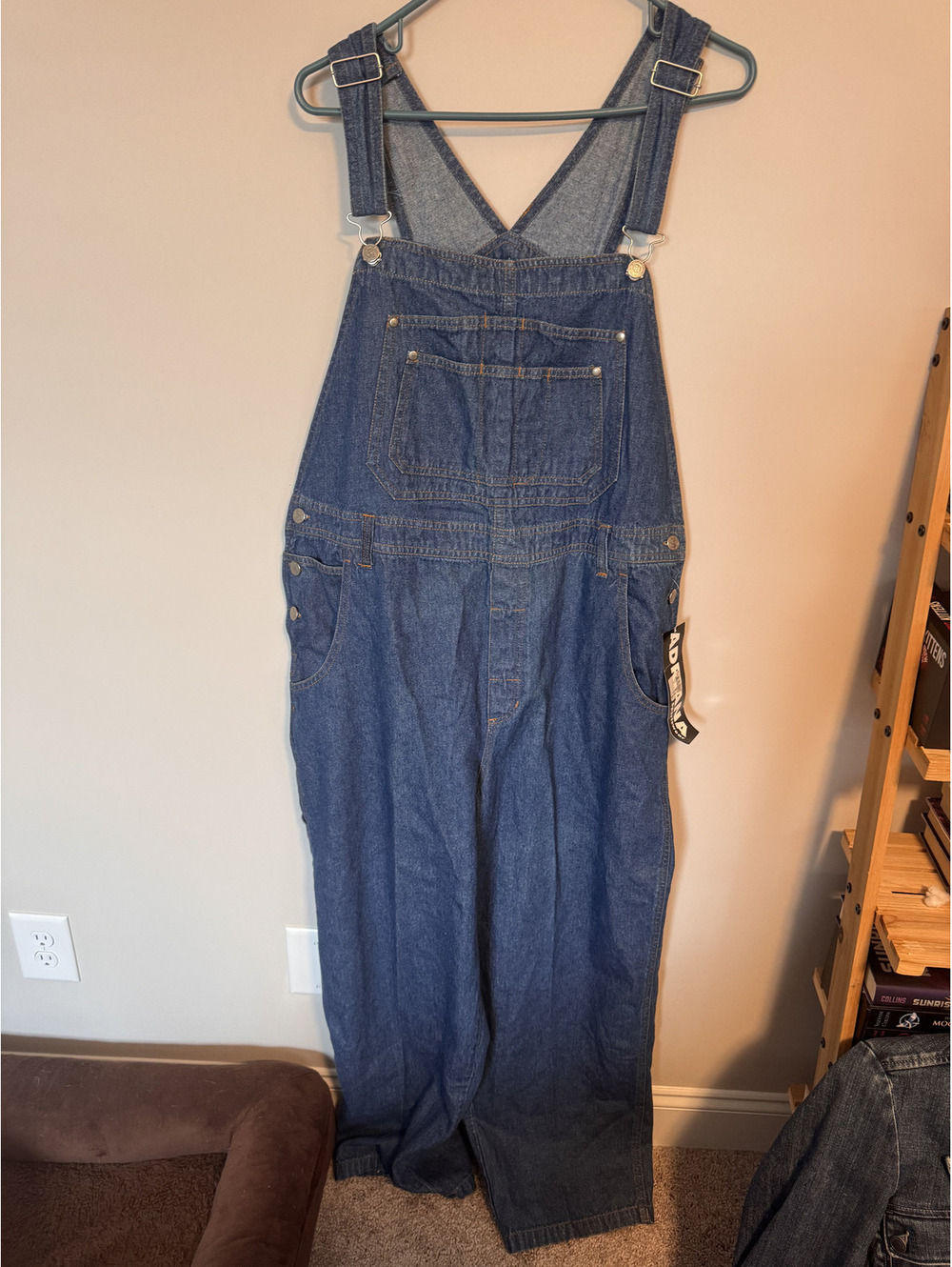 NWT Vintage Adriana Sport Denim Overalls 90s Baggy Straight Leg Jean Size 18W